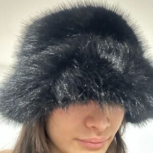 Elegant Black Faux Fur Hat